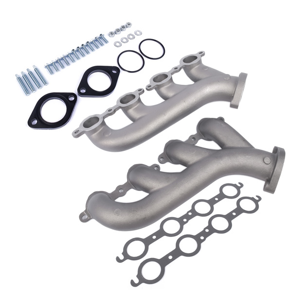 排气歧管 LS Swap Cast Iron Manifold Headers for Chevy Corvette Camaro LS1 LS2 LS3 9988-R-BLEM-7