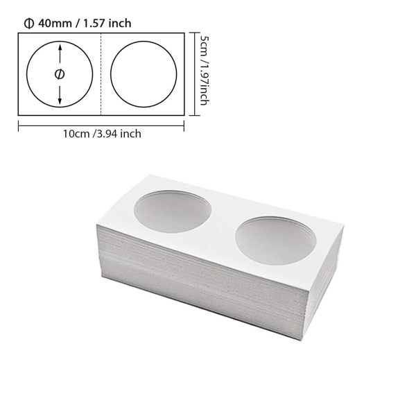 硬币纪念币护币纸夹钱币收藏保护纸卡片 一盒50张( 内直径:40mm)-1