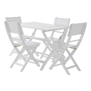POSITANO 折叠式餐桌套装，白色