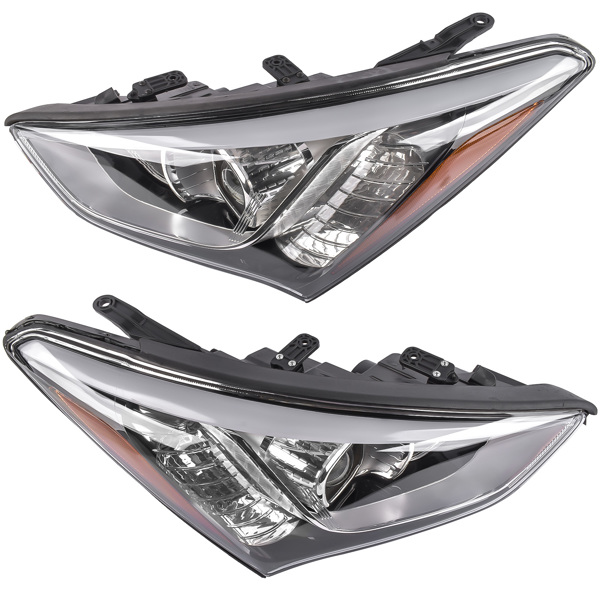  大灯 Halogen Headlight Headlamp Front Left & Right for Hyundai Santa Fe 2013-2016-3