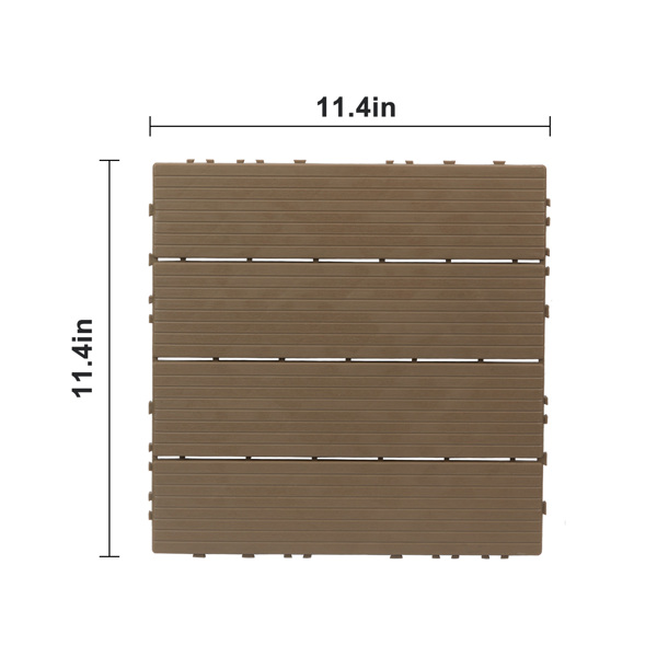 27pcs 29*29*2cm 浅咖啡色 PE塑料 条纹 户外地板（图片待更新）-2