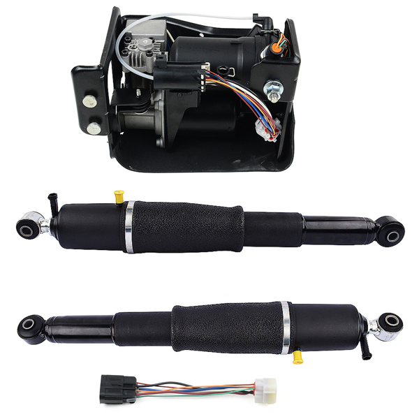 空气悬挂减震器 Pair Rear Air Suspension Shocks + Compressor Pump for Cadillac Escalade Chevrolet Avalanche Suburban 1500 Tahoe GMC Yukon 2001-2013 25979391 19300046 19299545-7