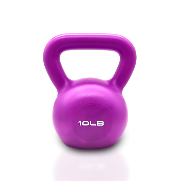 壶铃，力量训练壶铃重量组，乙烯基涂层壶铃为家庭健身房锻炼举重设备，舒适的抓地力宽处理重量10磅-1