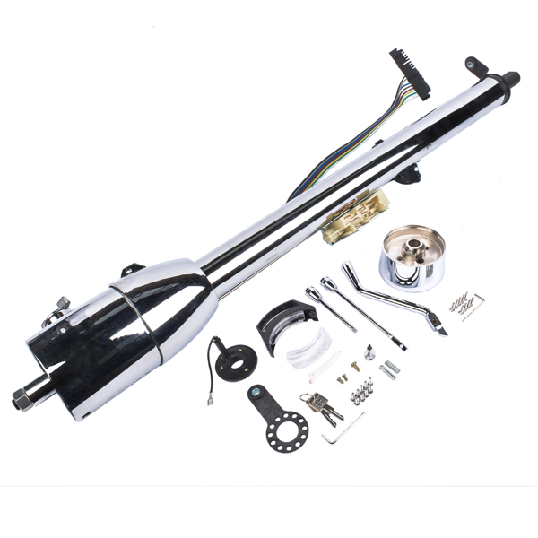 A3-汽车转向柱 32" Chrome Stainless Tilt Steering Column with Key Auto Hot Rod R91004C-32"-4