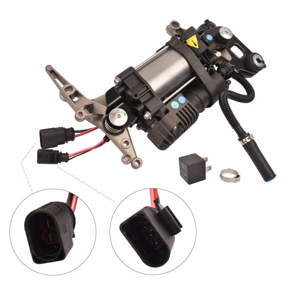 打气泵 Air Suspension Compressor Pump w/Relay For Porsche Cayenne 958/92A 2011-2018-4