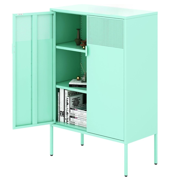 钢制储物柜，可调层压板，侧柜，鞋柜，绿色储物柜-10