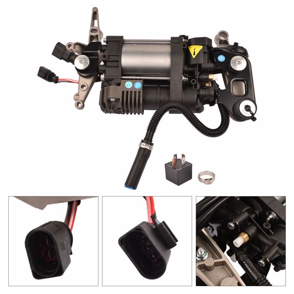 打气泵 Air Suspension Compressor Pump w/Relay For Porsche Cayenne 958/92A 2011-2018-3