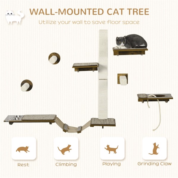 猫舍/木制猫屋/猫爬塔/猫墙架 （ Amazon Shipping）（WalMart禁售）（周末不发货）-7