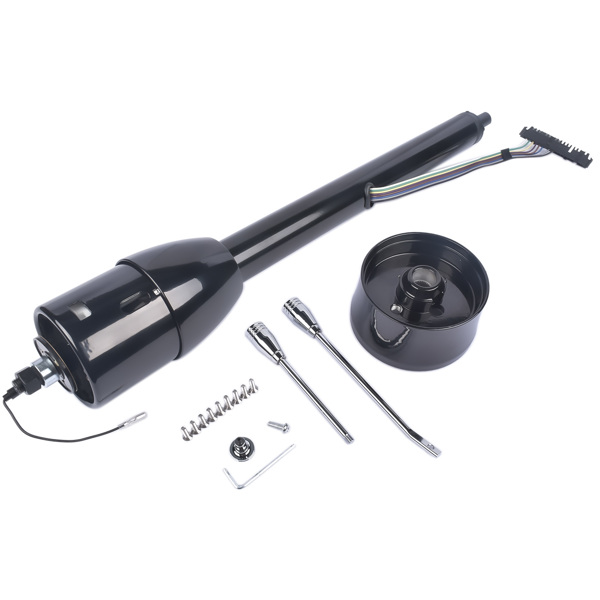 A3-汽车转向柱 28" Black Stainless Tilt Steering Column Manual Floor Shift No Key with Adapter-2