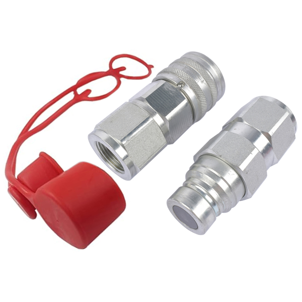 液压传动阀 3/4'' NPT 5/8'' Body High Flow Hydraulics Flat Face Quick Connect Coupler Set-9