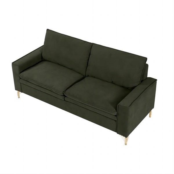 绿色，绒布室内双人沙发，金属脚，199.5*80.5*97cm-6
