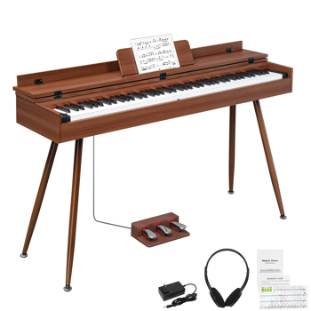 【AM不售卖】Glarry GDP-205/A-813 88键重锤键盘 翻盖嵌入式支架款 黑胡桃木 电钢琴 美国
