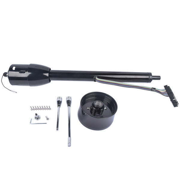 A3-汽车转向柱 28" Black Stainless Tilt Steering Column Manual Floor Shift No Key with Adapter-3