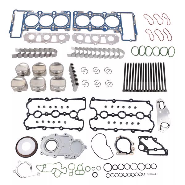 发动机大修包 Overhaul Rebuild Kit For Audi VW A6 Q5 A8 A4 Q7 3.0 TFSI Pistons Head Gaskets-2