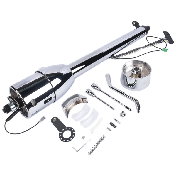 A3-汽车转向柱 28" Chrome Automatic GM Universal Steering Column w/ 9 Hole Wheel Adapter No Key-5