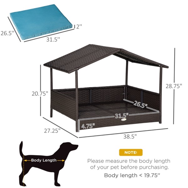 Dog Bed/ Dog House  /  Rattan Pet Sofa ( Amazon Shipping)（Prohibited by WalMart）-3
