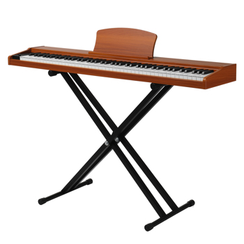 GPP-107/100L 88键半重锤键盘 便携式带双管X型支架 胡桃木 电钢琴 美国