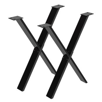 金属桌腿，71 厘米X形桌框，家具 DIY 用桌腿，适用于餐桌、会议桌、茶几，两件装