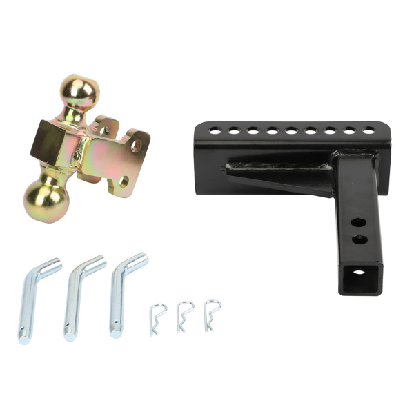 拖车鹅颈适配器 45900 Adjustable Trailer Hitch Ball Mount 2-Inch Receiver 6-Inch Drop 2 and 2-5/16-Inch Balls 14,000 lbs Black-3