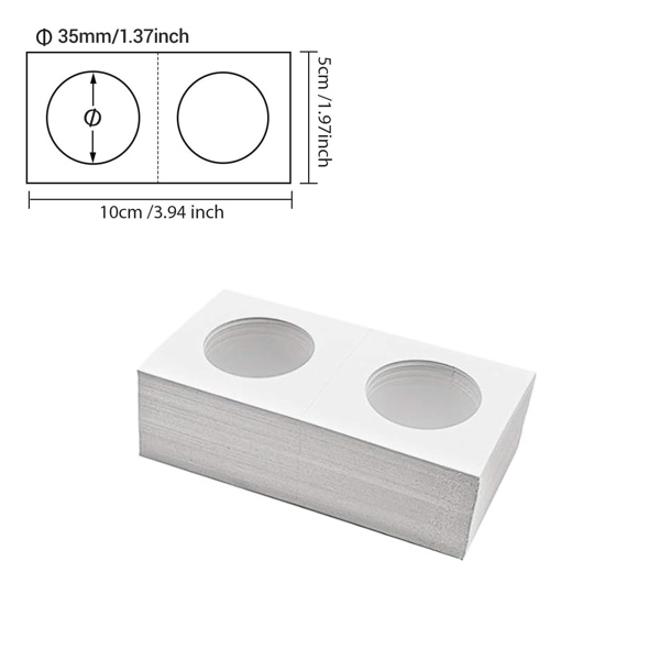 硬币纪念币护币纸夹钱币收藏保护纸卡片 一盒50张( 内直径:35mm)-1
