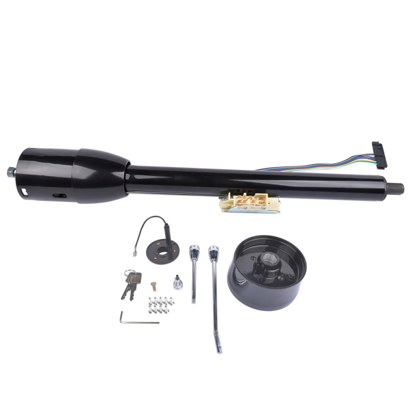 A3-汽车转向柱 28" Black Tilt Street Rod Floor Shift Steering Column w/ Wheel Adapter & Key-7