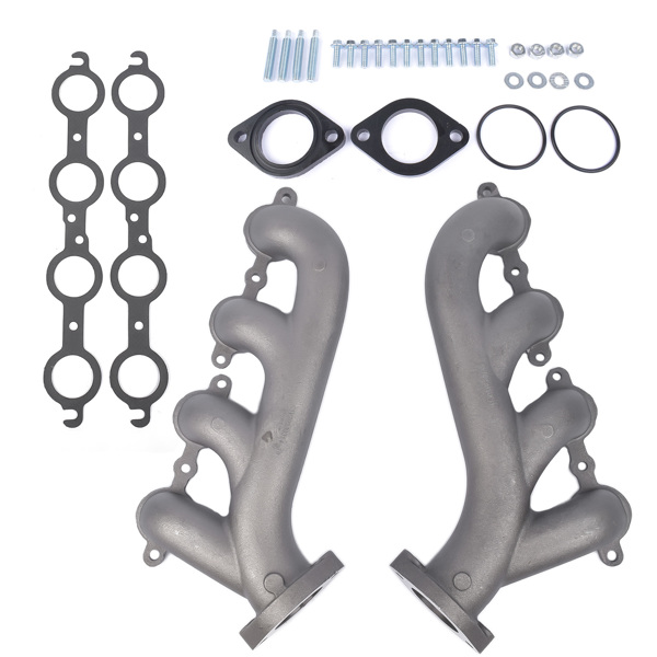 排气歧管 LS Swap Cast Iron Manifold Headers for Chevy Corvette Camaro LS1 LS2 LS3 9988-R-BLEM-2