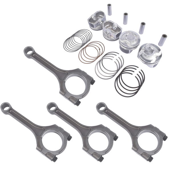 活塞套装+连杆 Set of 4 Connecting Rod & Piston Kit For Hyundai Accent Kia Rio 1.6L 2012-2017-6