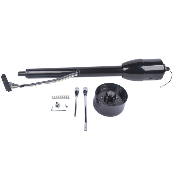 A3-汽车转向柱 28" Black Stainless Tilt Steering Column Manual Floor Shift No Key with Adapter-12