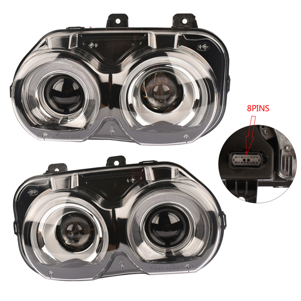 大灯总成 HID Headlights Set Front LH+RH For Dodge Challenger SE R/T SRT SXT 2015-2019 DRL 68174065AE-1