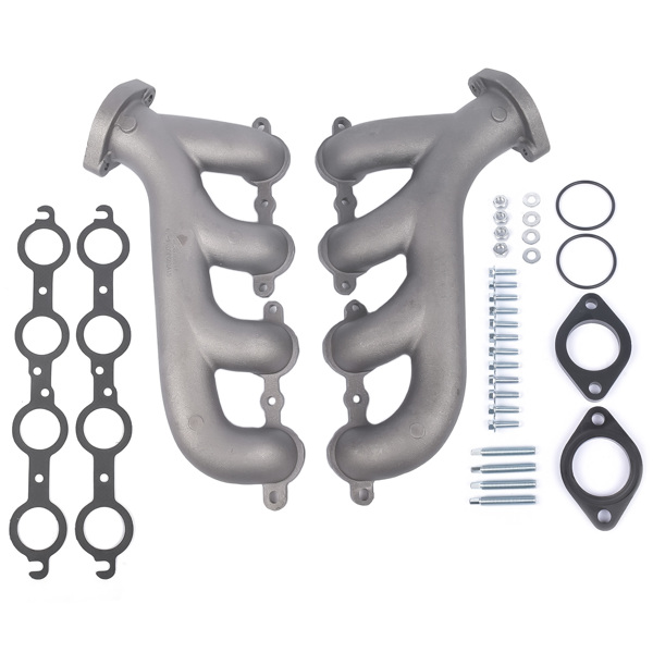 排气歧管 LS Swap Cast Iron Manifold Headers for Chevy Corvette Camaro LS1 LS2 LS3 9988-R-BLEM-3