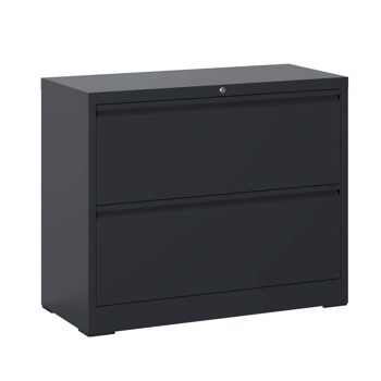 侧面文件柜，2 抽屉，带锁黑色文件柜，可上锁文件柜，适用于家庭办公室，带锁金属文件柜，适用于标准/信件/A4/F4 尺寸