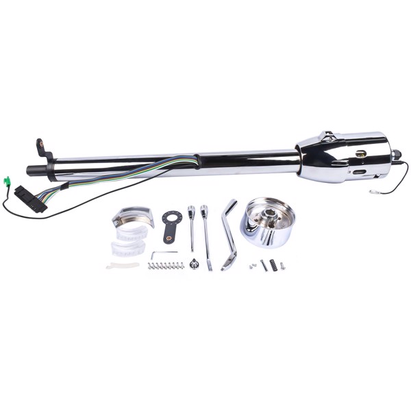 A3-汽车转向柱 30" GM Steering Column Tilt Automatic No Key Universal W/ 9 Holes Adapter Chrome-2