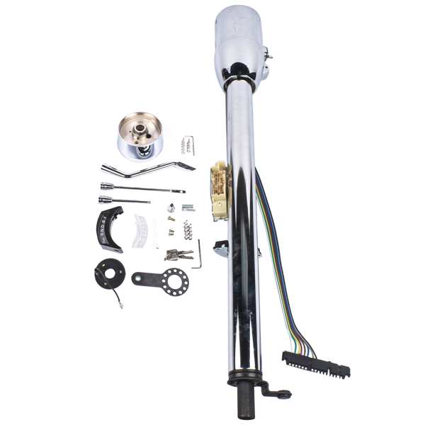 A3-汽车转向柱 32" Chrome Stainless Tilt Steering Column with Key Auto Hot Rod R91004C-32"-5