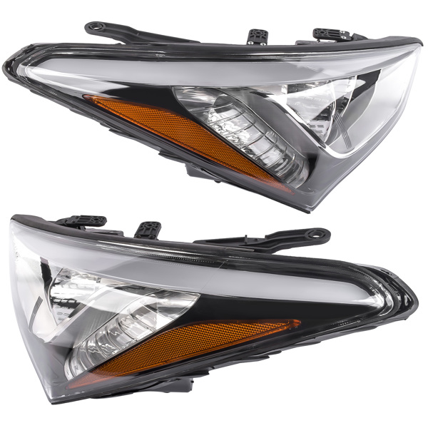  大灯 Halogen Headlight Headlamp Front Left & Right for Hyundai Santa Fe 2013-2016-5