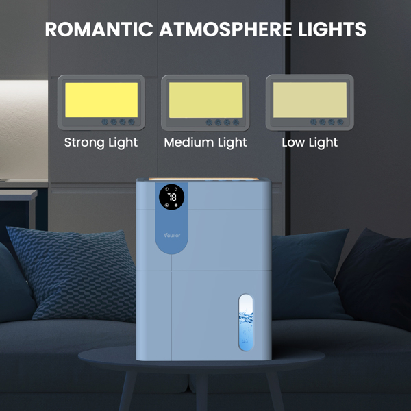 152盎司家用除湿机，带大水箱的安静地下室除湿机，适用于浴室、卧室、房车和衣橱，带自动关机和夜灯功能【FBA发货，亚马逊禁售】-7