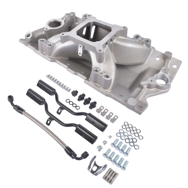  进气歧管 4150 EFI Single Plane Intake Manifold with Fuel Rail for Chevy Small Block Gen I-4