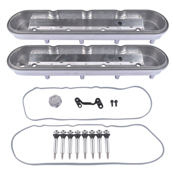  气门室盖 Polished Cast Aluminum Tall Valve Covers with Coil Mounts for GM LS LS1 LS2 LS3-5