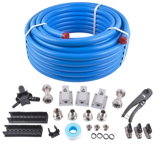  空气压缩机管路套件 Compressed Air System Master Kit for M7500 3/4 Inch Pipe x 100 FT 2 Tee Fittings-3