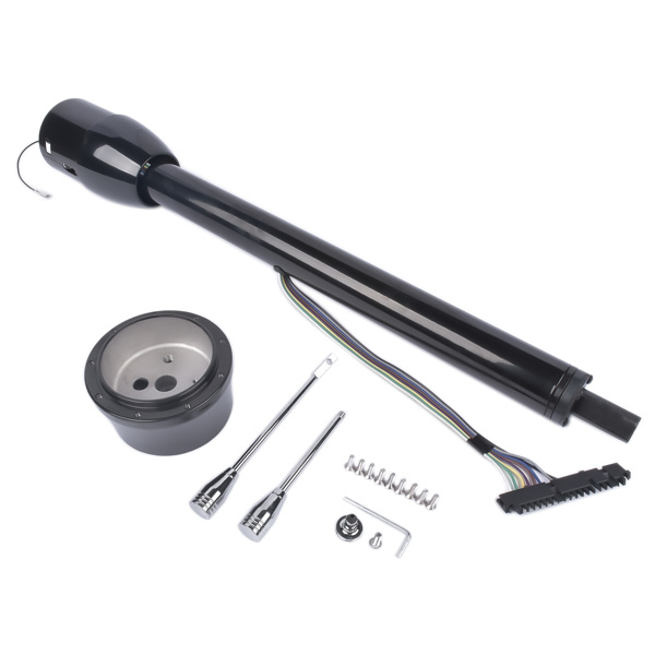 A3-汽车转向柱 30" GM Steering Column Tilt Manual Floor Shift No Key w/ ADAPTER Hot Rod Black-7