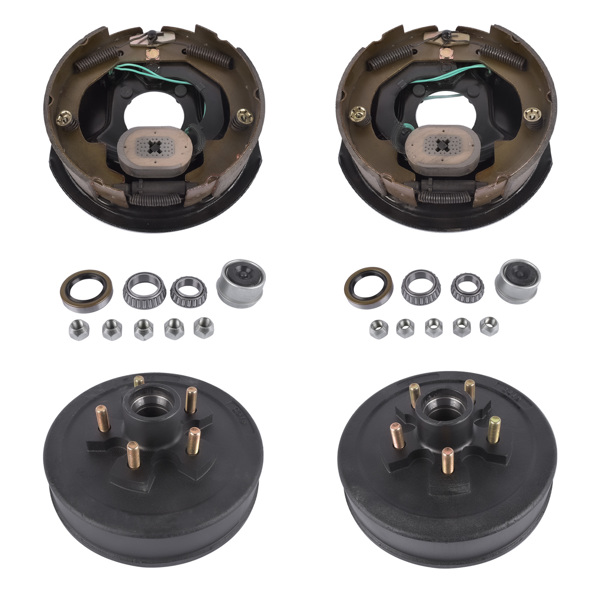 鼓和制动器套装 Trailer 5 on 4.5 Hub Drum + 10"X2-1/4" Electric Brakes for 3500 lbs Axle CW-4