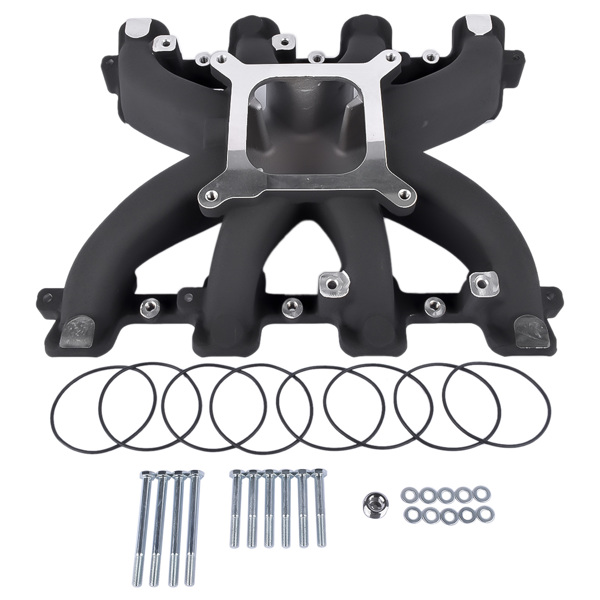 进气歧管 300-132 Single Plane Carb Intake Manifold Black For GM LS Gen III IV LS1 LS2 LS6-5