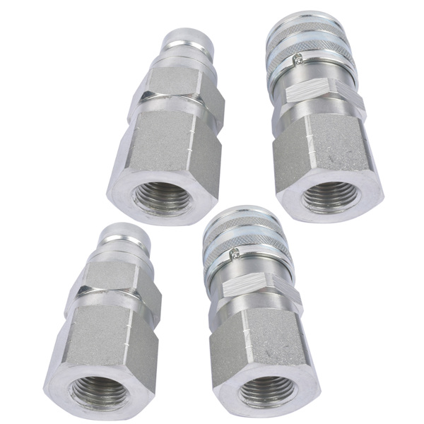 液压传动阀 Hydraulic Quick Connect Coupler Coupling Set for Skid Steer BobCat Loader (2pcs)-4