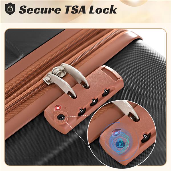 硬壳行李箱套装 3 件套拉杆箱 带 TSA Lock 轻便 20''24''28''-13