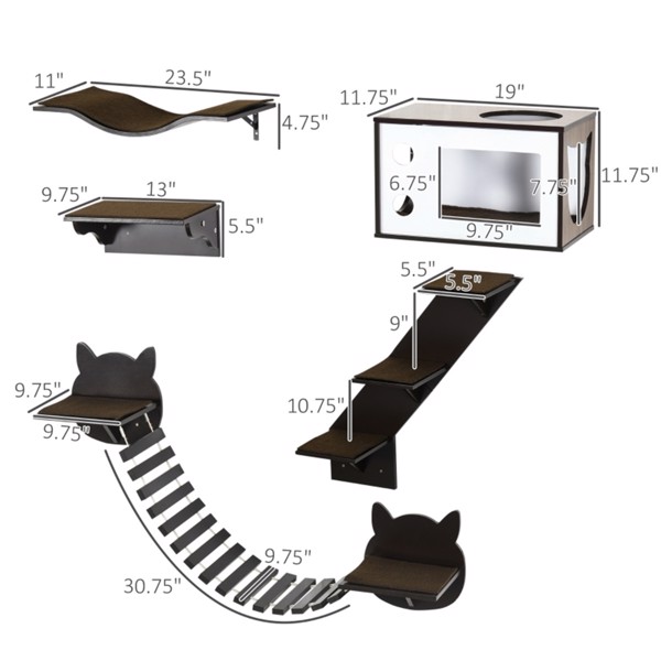 猫舍/木制猫屋/猫爬塔/猫墙架 （ Amazon Shipping）（WalMart禁售）（周末不发货）-2