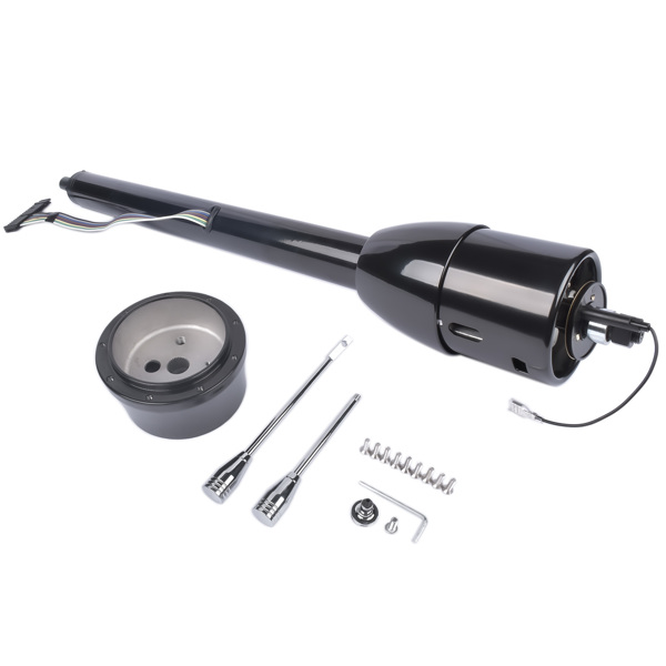 A3-汽车转向柱 30" GM Steering Column Tilt Manual Floor Shift No Key w/ ADAPTER Hot Rod Black-3