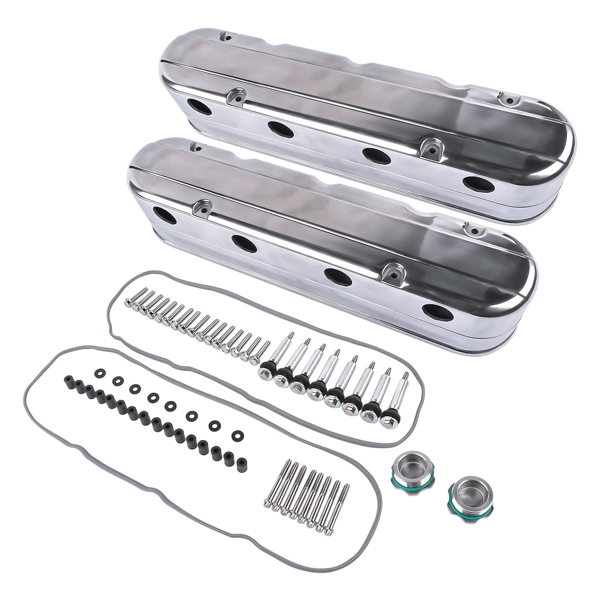 气门室盖 Polished Engine Valve Covers for Chevrolet Small Block V8 LS1 LS2 LS3 LS6 293 325 364 376 427 Ci 8082-3P 8082-3 JM8082-3-5