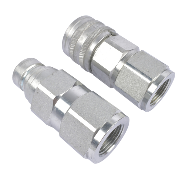 液压传动阀 3/4'' NPT 5/8'' Body High Flow Hydraulics Flat Face Quick Connect Coupler Set-2