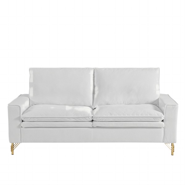 白色，绒布室内双人沙发，金属脚，199.5*80.5*97cm-4