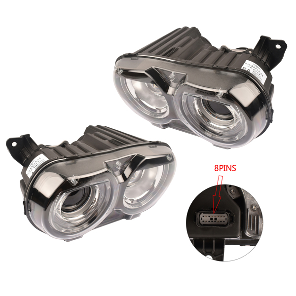 大灯总成 HID Headlights Set Front LH+RH For Dodge Challenger SE R/T SRT SXT 2015-2019 DRL 68174065AE-7