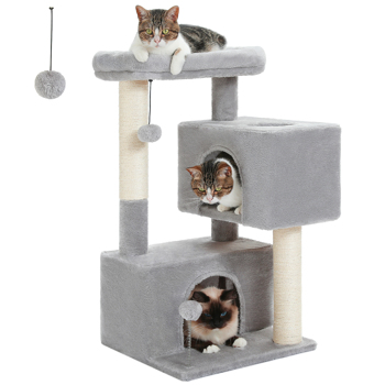 31.5 英寸猫树猫塔，带双大型公寓，适合小猫和中型猫(禁售shein,周末无法发货)